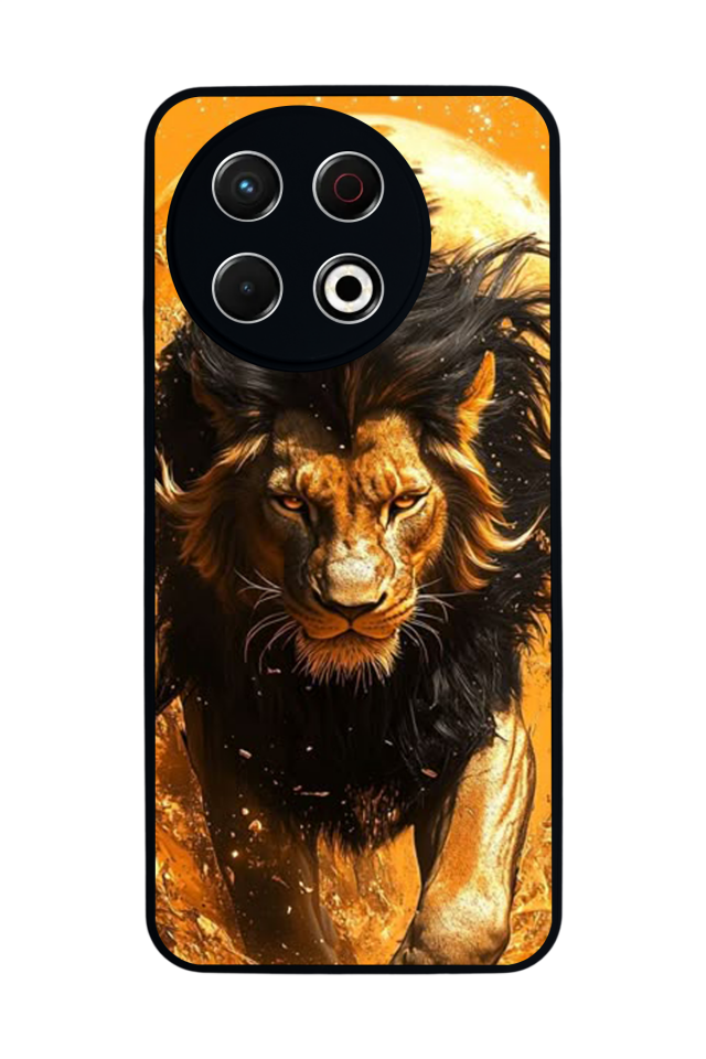 Tecno Spark 30 Pro Uyumlu Aslan Tasarımlı Glossy Premium Kılıf