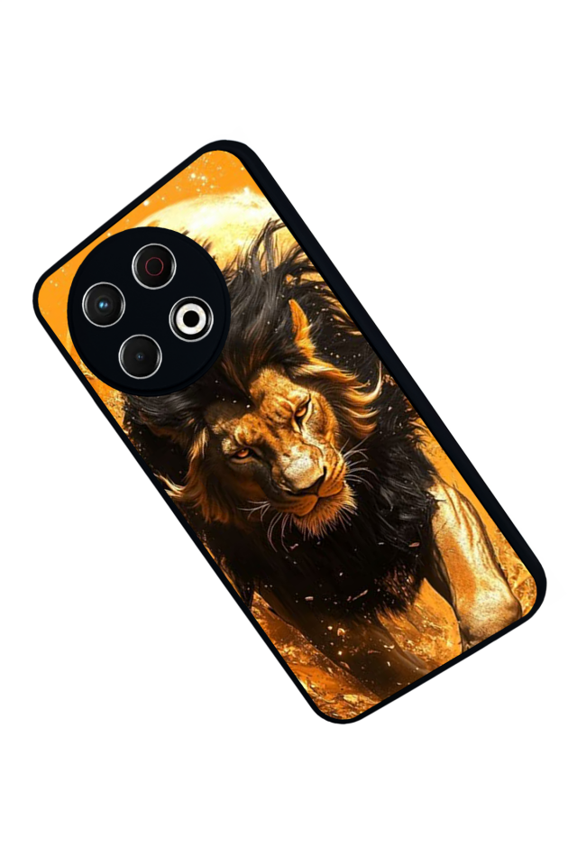 Tecno Spark 30 Pro Uyumlu Aslan Tasarımlı Glossy Premium Kılıf