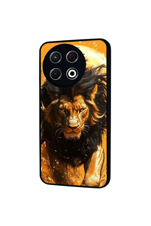 Tecno Spark 30 Pro Uyumlu Aslan Tasarımlı Glossy Premium Kılıf