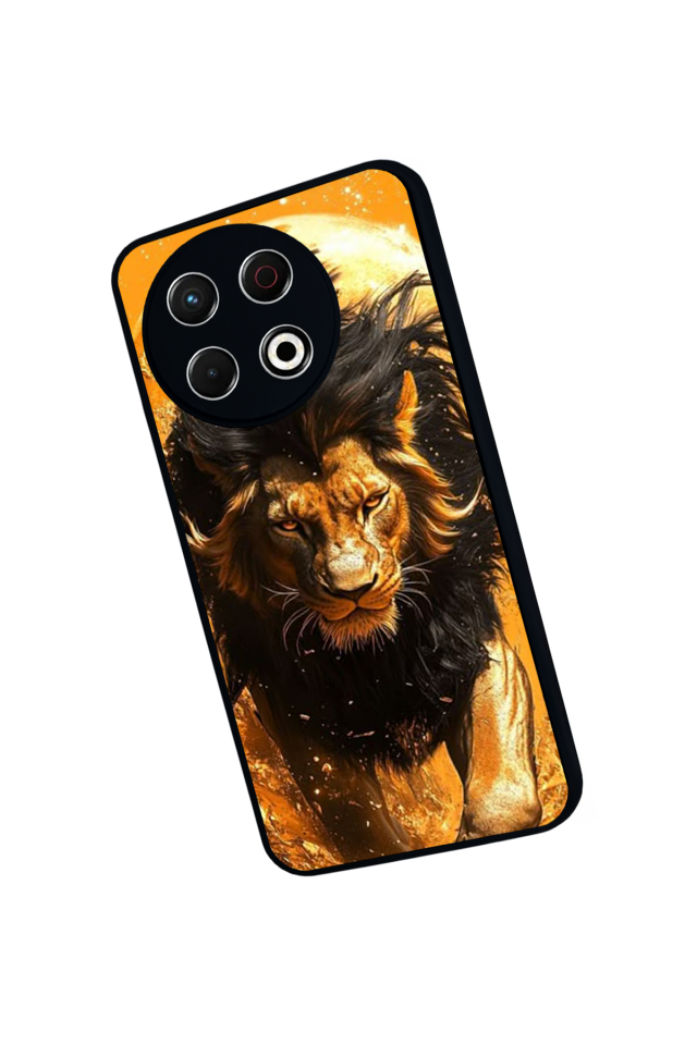 Tecno Spark 30 Pro Uyumlu Aslan Tasarımlı Glossy Premium Kılıf