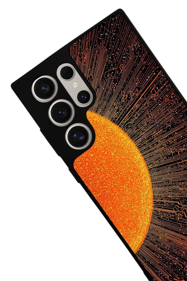 Samsung Galaxy S23 Ultra Uyumlu Güneş Tasarımlı Glossy Premium Kılıf