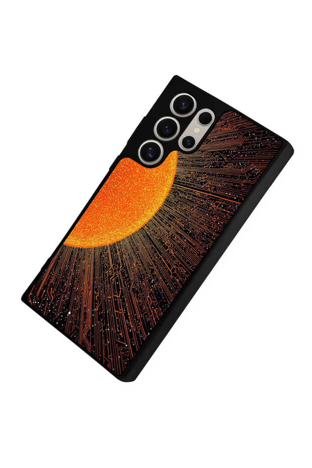 Samsung Galaxy S23 Ultra Uyumlu Güneş Tasarımlı Glossy Premium Kılıf