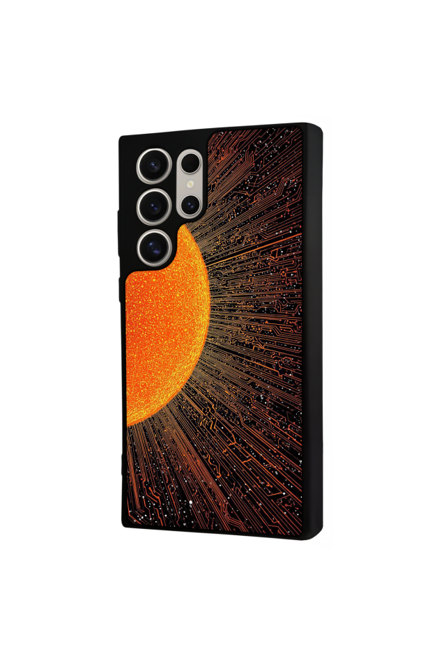 Samsung Galaxy S23 Ultra Uyumlu Güneş Tasarımlı Glossy Premium Kılıf