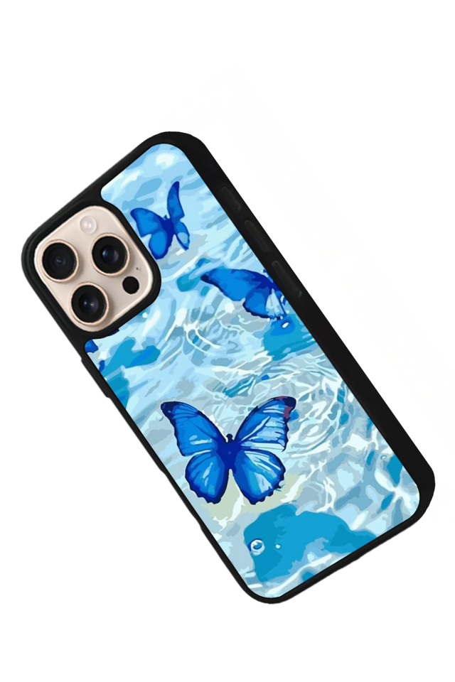 iPhone 16 Pro Uyumlu Kelebek Tasarımlı Glossy Premium Kılıf