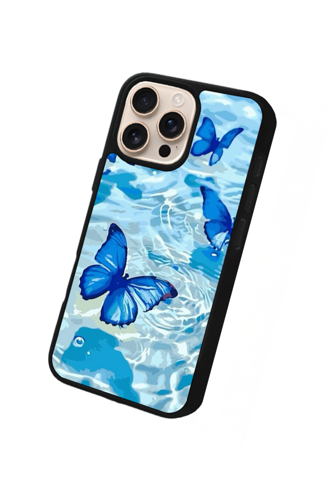 iPhone 16 Pro Uyumlu Kelebek Tasarımlı Glossy Premium Kılıf