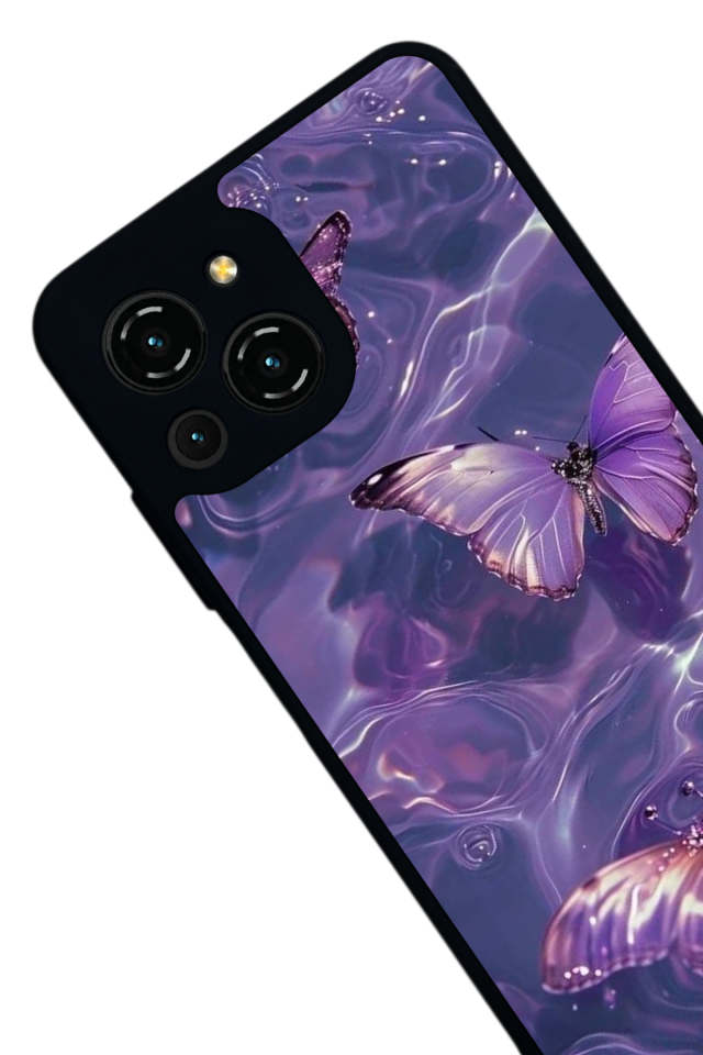 Reeder S23 Pro Max Uyumlu Kelebek Tasarımlı Glossy Premium Kılıf