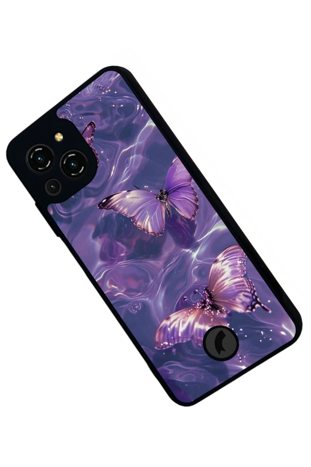 Reeder S23 Pro Max Uyumlu Kelebek Tasarımlı Glossy Premium Kılıf