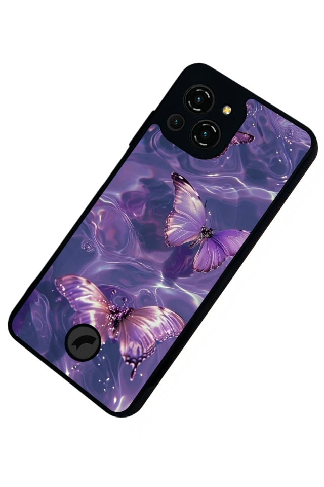 Reeder S23 Pro Max Uyumlu Kelebek Tasarımlı Glossy Premium Kılıf
