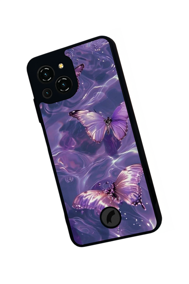 Reeder S23 Pro Max Uyumlu Kelebek Tasarımlı Glossy Premium Kılıf