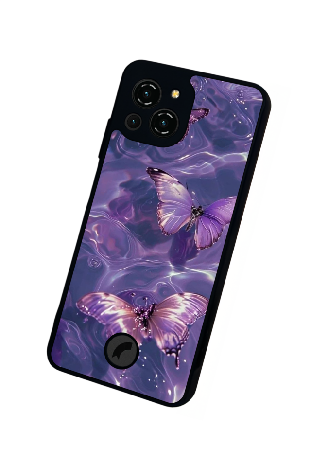 Reeder S23 Pro Max Uyumlu Kelebek Tasarımlı Glossy Premium Kılıf