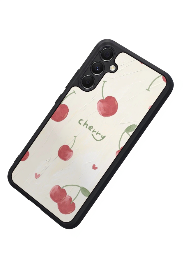 Samsung Galaxy M34 Uyumlu Kiraz Tasarımlı Glossy Premium Kılıf