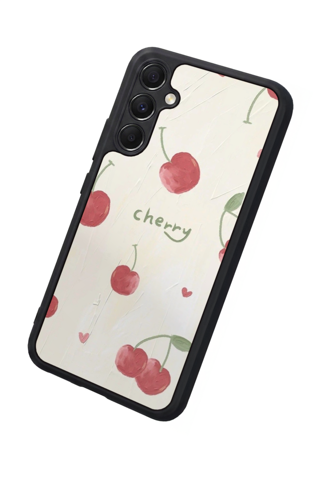 Samsung Galaxy M34 Uyumlu Kiraz Tasarımlı Glossy Premium Kılıf