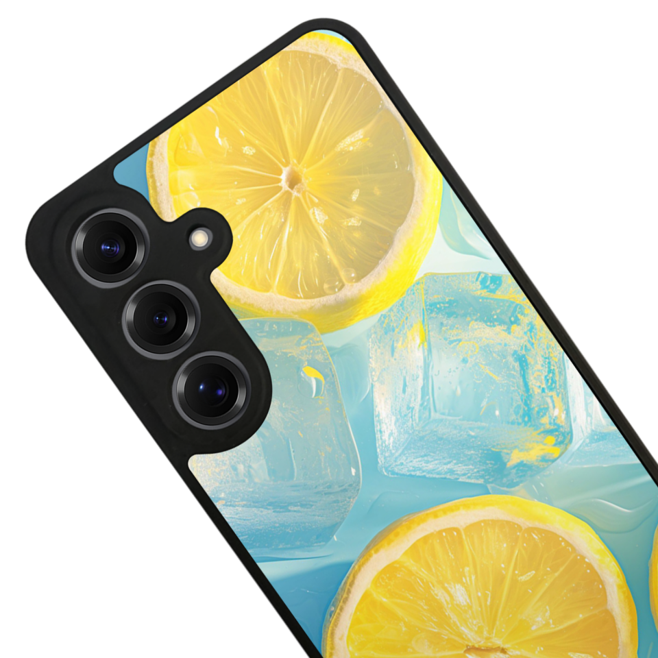 Samsung Galaxy S25 Uyumlu Limon Tasarımlı Glossy Premium Kılıf