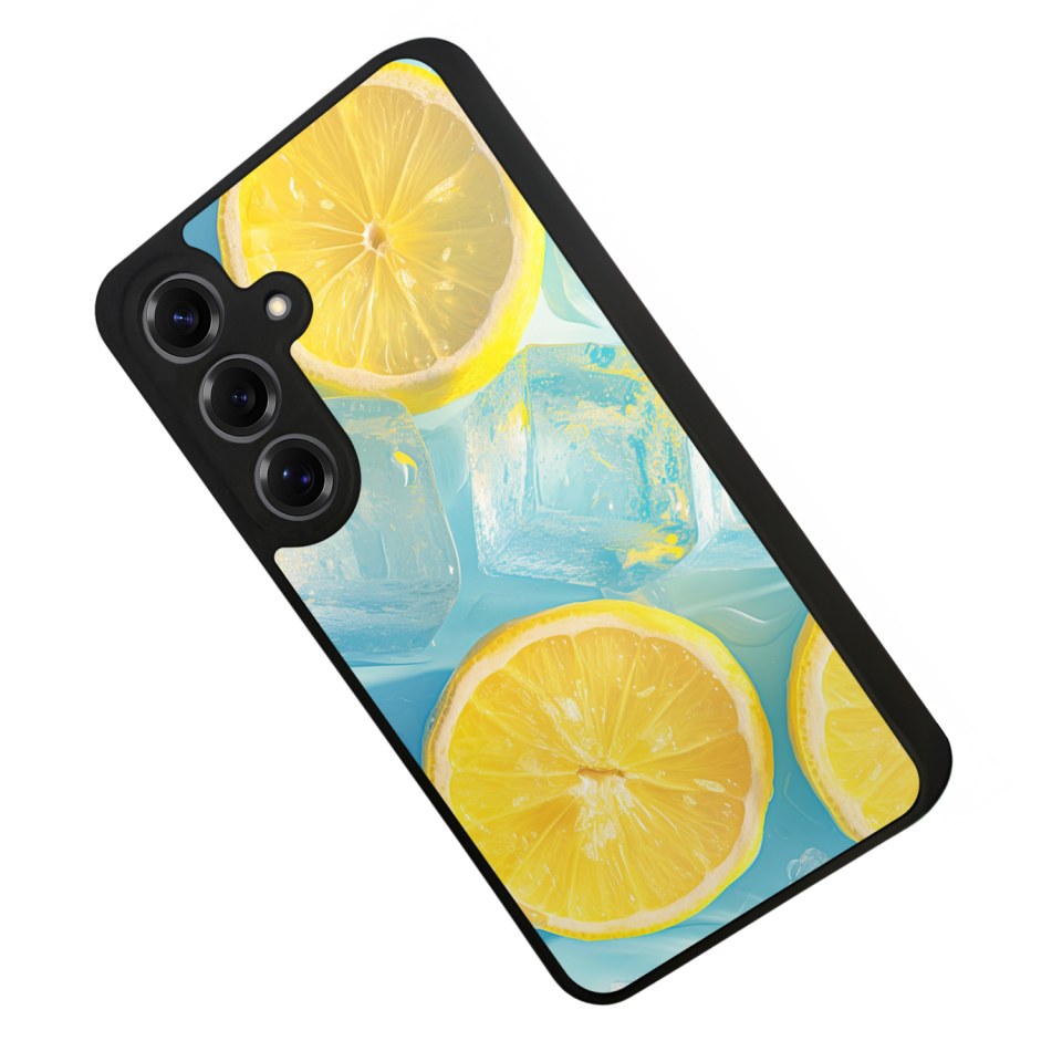 Samsung Galaxy S25 Uyumlu Limon Tasarımlı Glossy Premium Kılıf