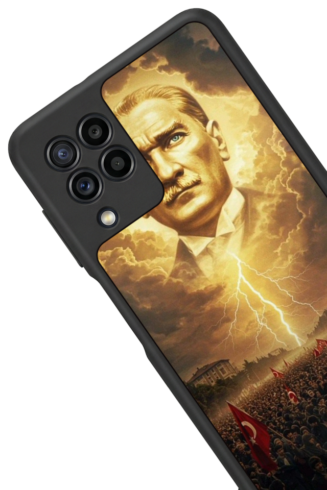Samsung Galaxy M32 Uyumlu Mustafa Kemal Ataturk Tasarımlı Glossy Premium Kılıf