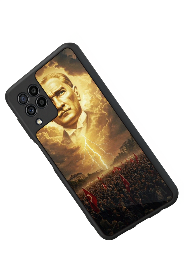 Samsung Galaxy M32 Uyumlu Mustafa Kemal Ataturk Tasarımlı Glossy Premium Kılıf