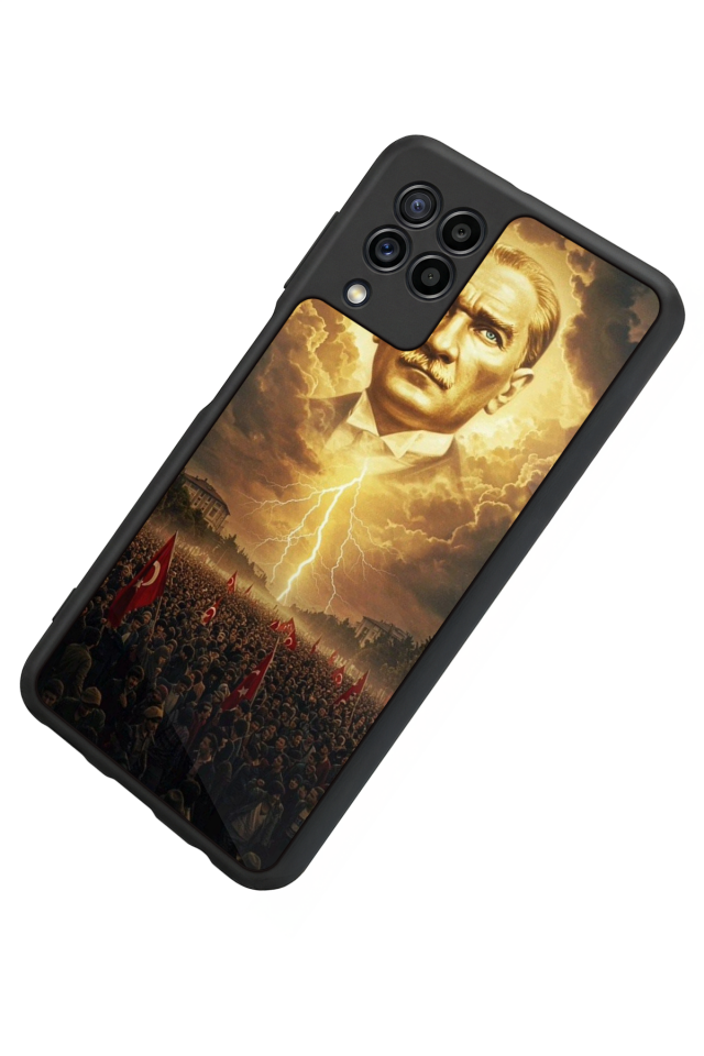 Samsung Galaxy M32 Uyumlu Mustafa Kemal Ataturk Tasarımlı Glossy Premium Kılıf