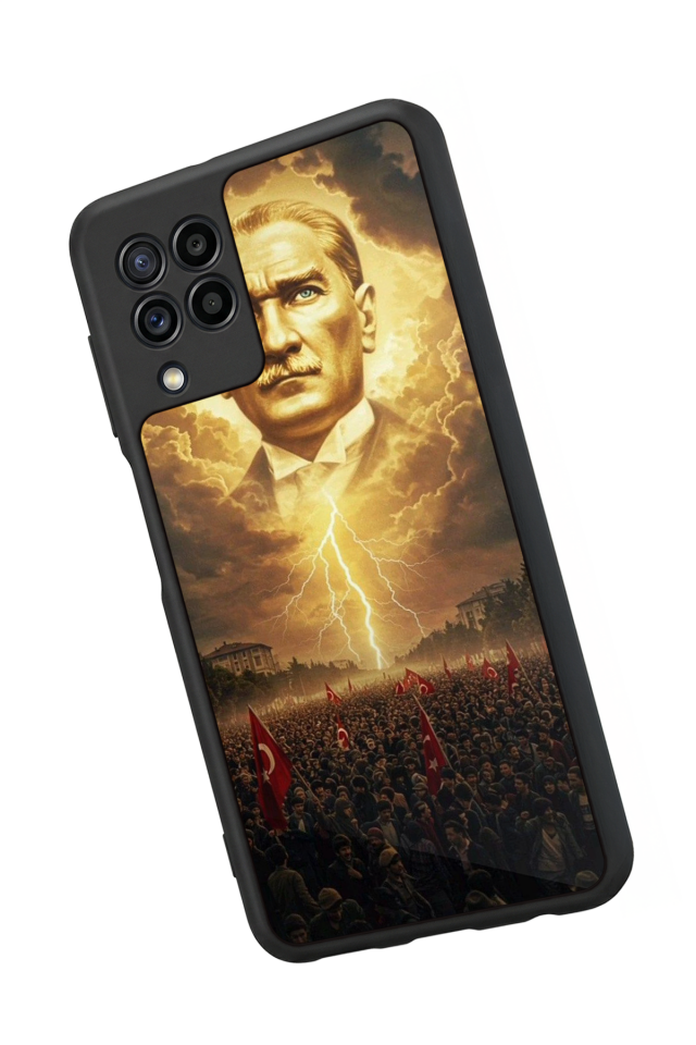 Samsung Galaxy M32 Uyumlu Mustafa Kemal Ataturk Tasarımlı Glossy Premium Kılıf