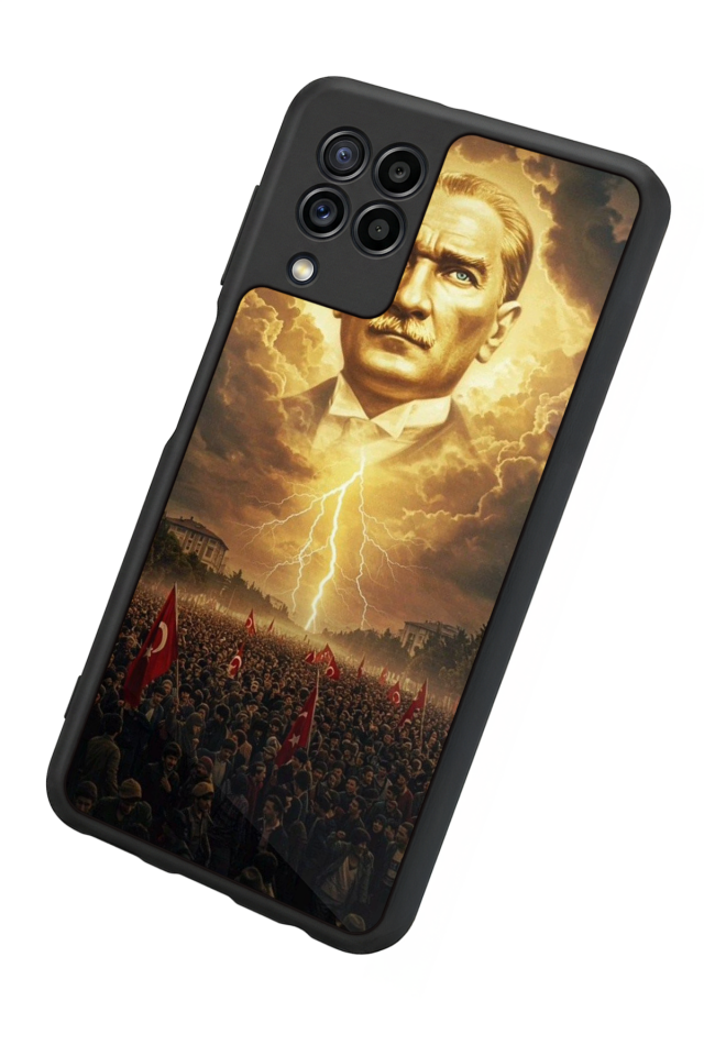Samsung Galaxy M32 Uyumlu Mustafa Kemal Ataturk Tasarımlı Glossy Premium Kılıf