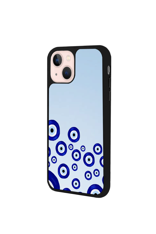 iPhone 15 Plus Uyumlu Nazar Tasarımlı Glossy Premium Kılıf