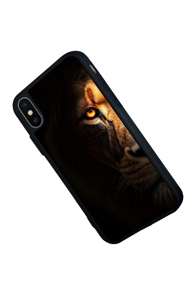 iPhone X/ XS Uyumlu Aslan Tasarımlı Glossy Premium Kılıf