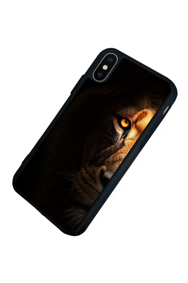 iPhone X/ XS Uyumlu Aslan Tasarımlı Glossy Premium Kılıf