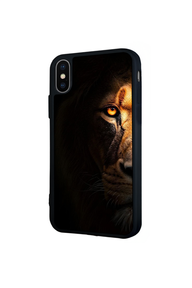iPhone X/ XS Uyumlu Aslan Tasarımlı Glossy Premium Kılıf