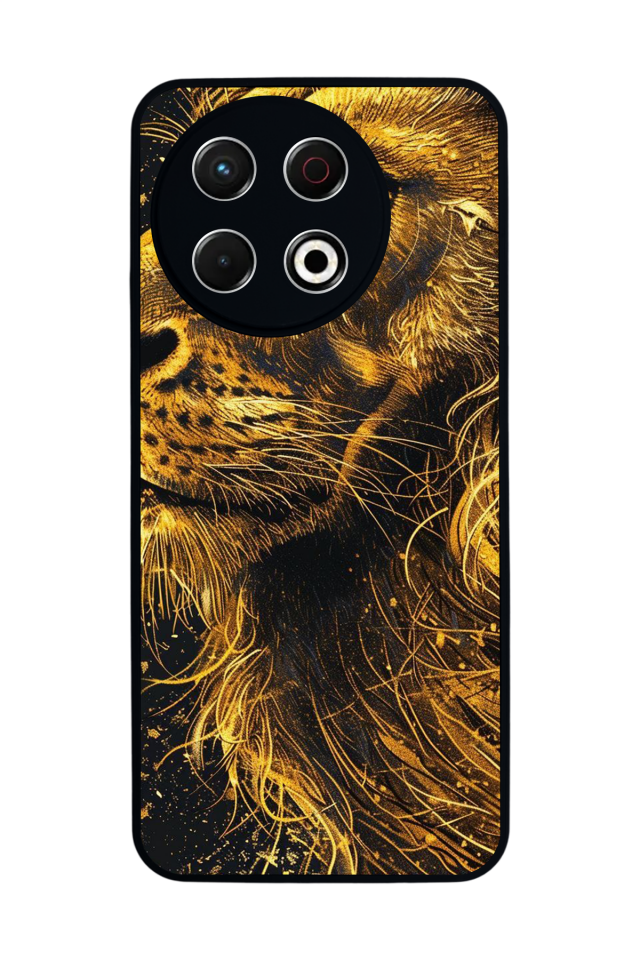 Tecno Spark 30 Pro Uyumlu Aslan Tasarımlı Glossy Premium Kılıf