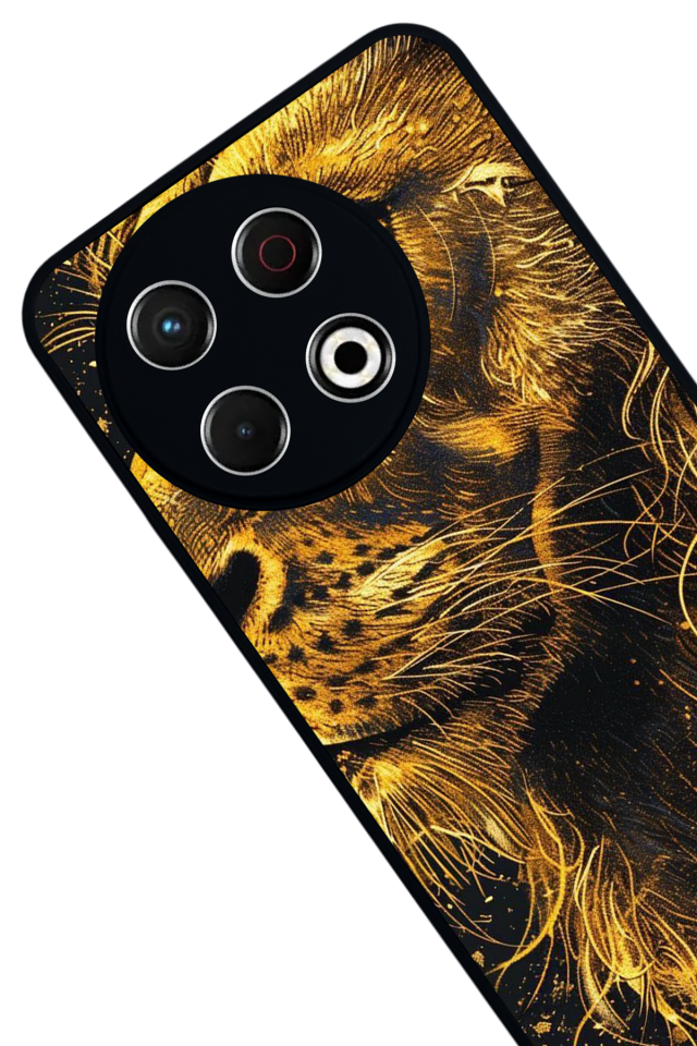 Tecno Spark 30 Pro Uyumlu Aslan Tasarımlı Glossy Premium Kılıf