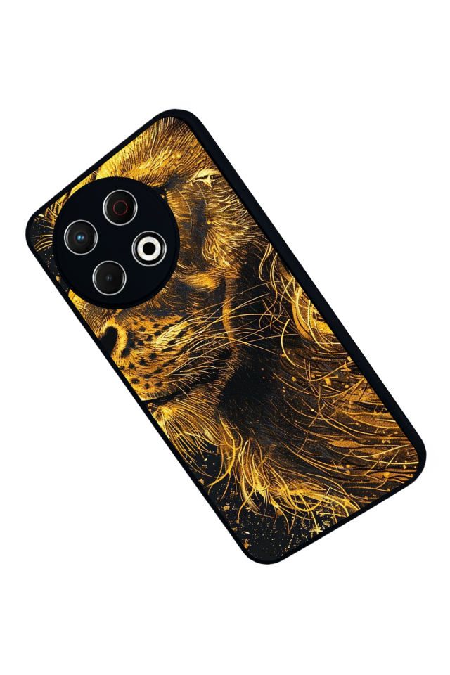 Tecno Spark 30 Pro Uyumlu Aslan Tasarımlı Glossy Premium Kılıf