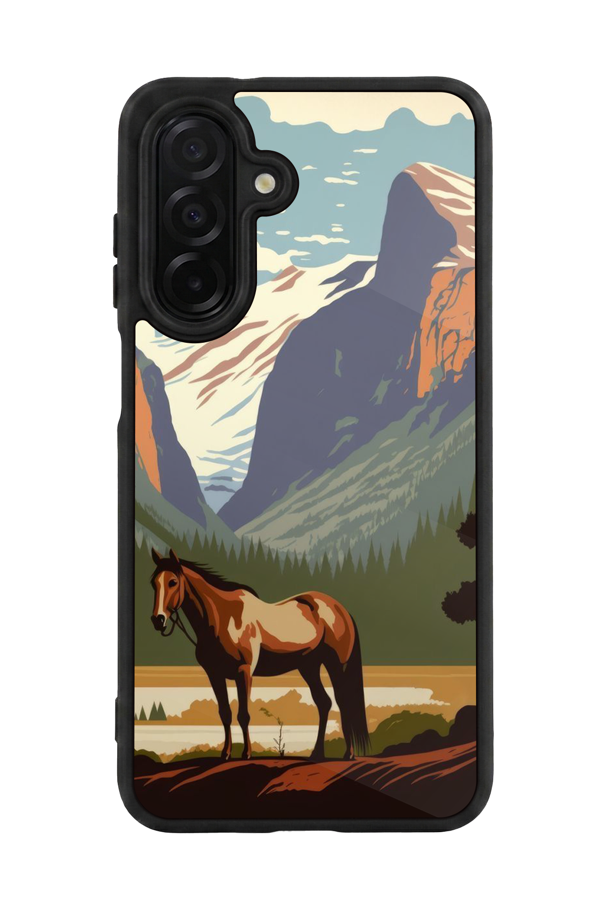 Samsung Galaxy A56 Uyumlu At Horse Tasarımlı Glossy Premium Kılıf