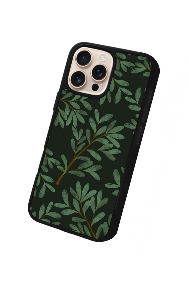iPhone 15 Pro Max Uyumlu Botanik Tasarımlı Glossy Premium Kılıf