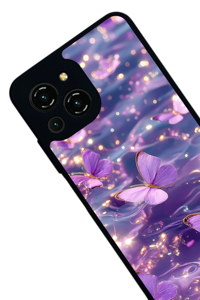 Reeder S23 Pro Max Uyumlu Kelebek Tasarımlı Glossy Premium Kılıf