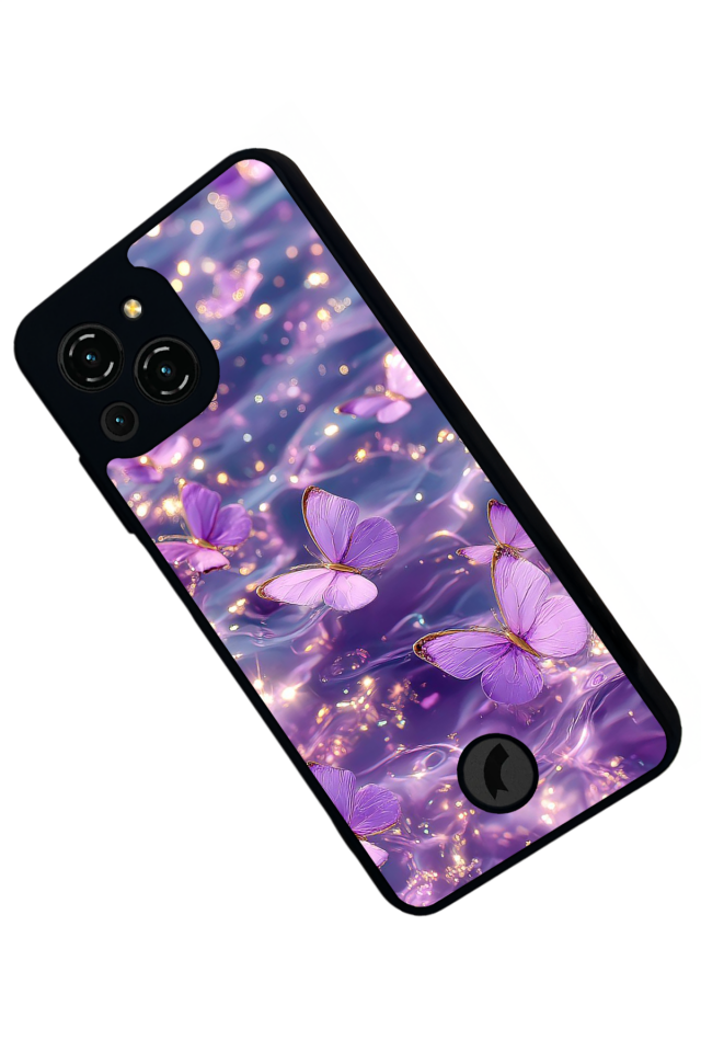 Reeder S23 Pro Max Uyumlu Kelebek Tasarımlı Glossy Premium Kılıf