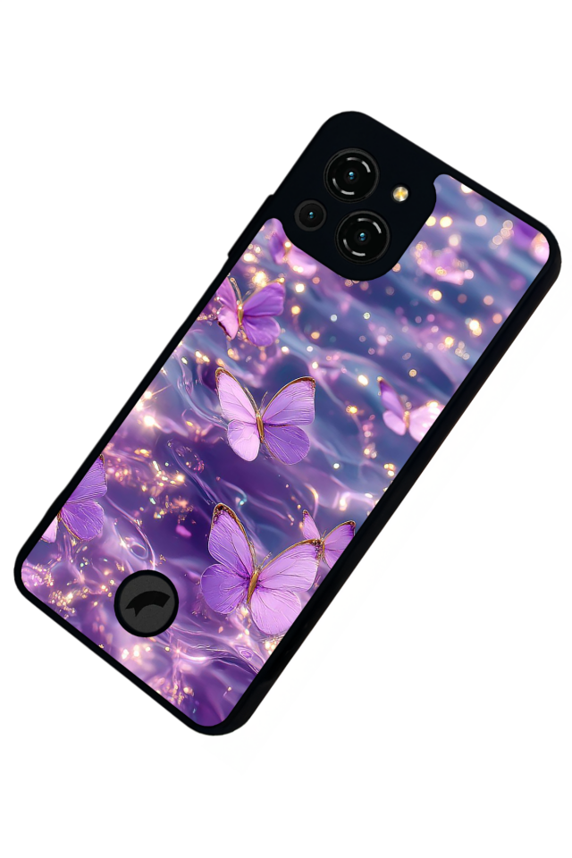 Reeder S23 Pro Max Uyumlu Kelebek Tasarımlı Glossy Premium Kılıf