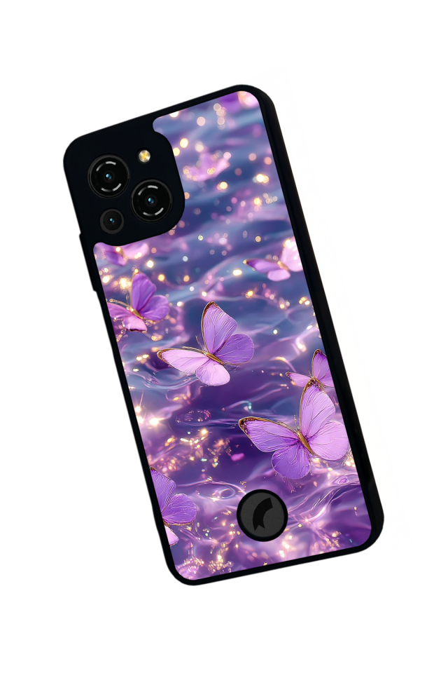 Reeder S23 Pro Max Uyumlu Kelebek Tasarımlı Glossy Premium Kılıf