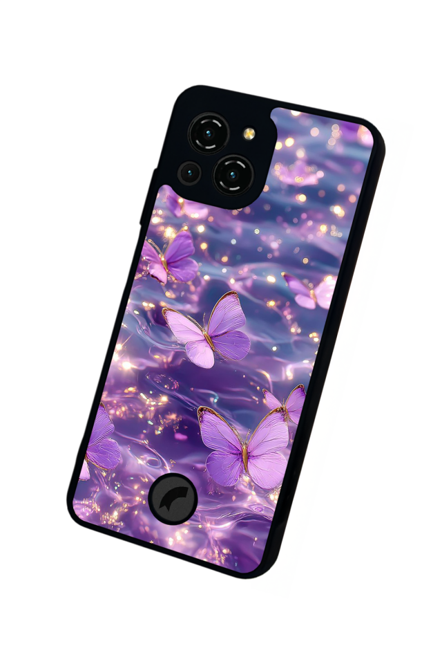Reeder S23 Pro Max Uyumlu Kelebek Tasarımlı Glossy Premium Kılıf