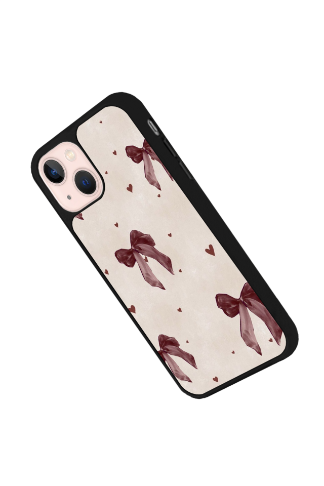 iPhone 15 Uyumlu Kurdele Tasarımlı Glossy Premium Kılıf