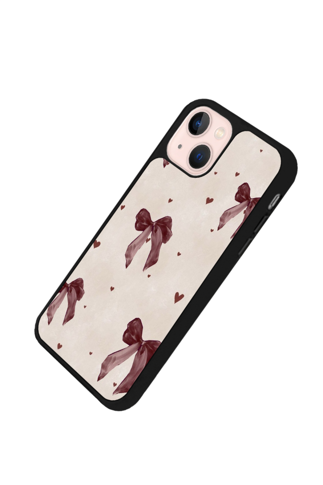 iPhone 15 Uyumlu Kurdele Tasarımlı Glossy Premium Kılıf