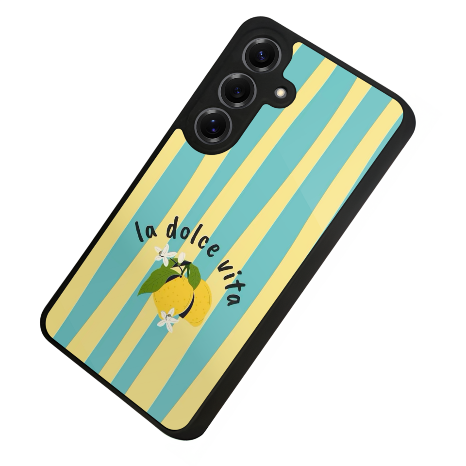 Samsung Galaxy S25 Uyumlu Limon Tasarımlı Glossy Premium Kılıf