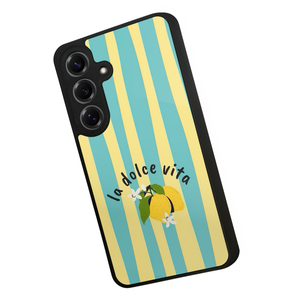 Samsung Galaxy S25 Uyumlu Limon Tasarımlı Glossy Premium Kılıf