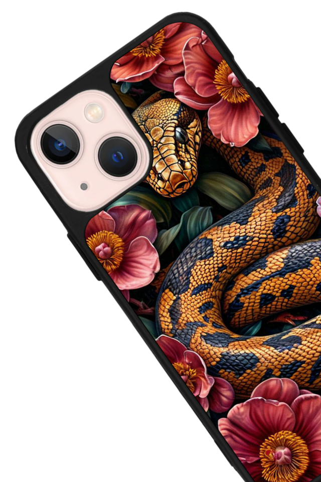 iPhone 13 Mini Uyumlu Yılan Tasarımlı Glossy Premium Kılıf