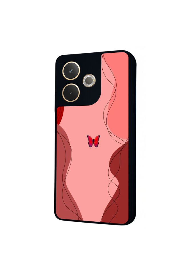 Oppo A5 Pro Uyumlu Kelebek Tasarımlı Glossy Premium Kılıf