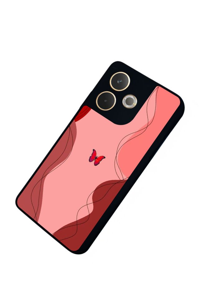 Oppo A5 Pro Uyumlu Kelebek Tasarımlı Glossy Premium Kılıf