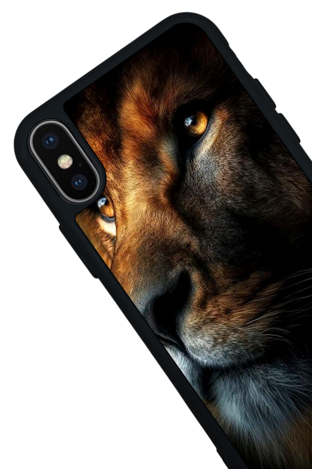 iPhone X/ XS Uyumlu Aslan Tasarımlı Glossy Premium Kılıf