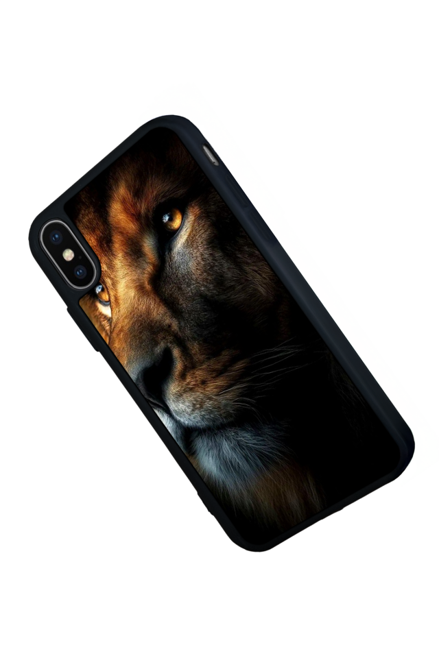 iPhone X/ XS Uyumlu Aslan Tasarımlı Glossy Premium Kılıf