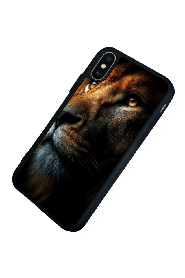 iPhone X/ XS Uyumlu Aslan Tasarımlı Glossy Premium Kılıf
