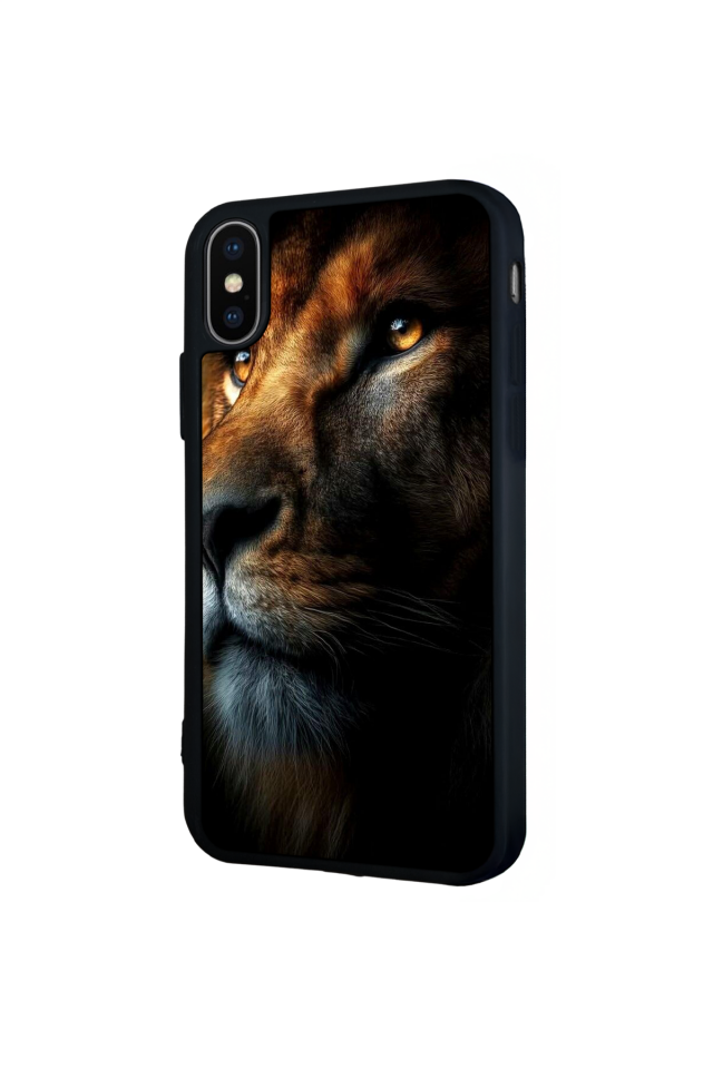 iPhone X/ XS Uyumlu Aslan Tasarımlı Glossy Premium Kılıf