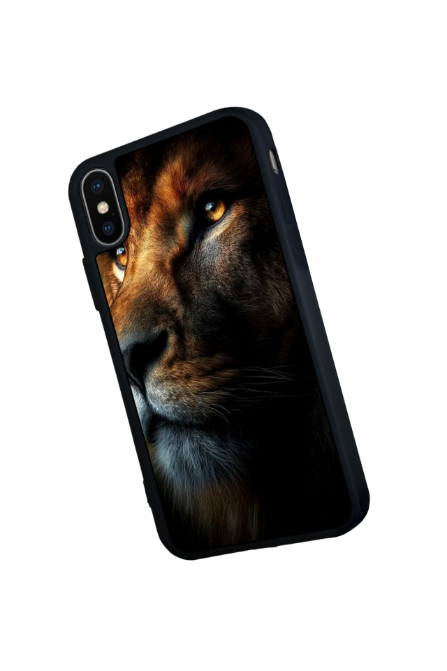 iPhone X/ XS Uyumlu Aslan Tasarımlı Glossy Premium Kılıf