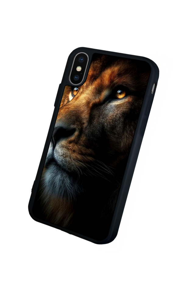 iPhone X/ XS Uyumlu Aslan Tasarımlı Glossy Premium Kılıf